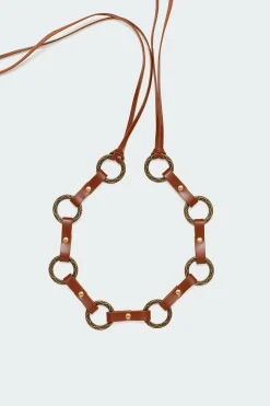Faux Leather & Rings Belt