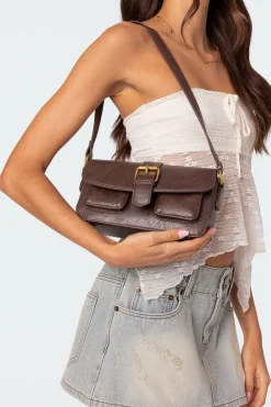 Faux Leather Buckle Bag