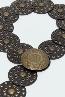Faux Leather Western Disc Belt