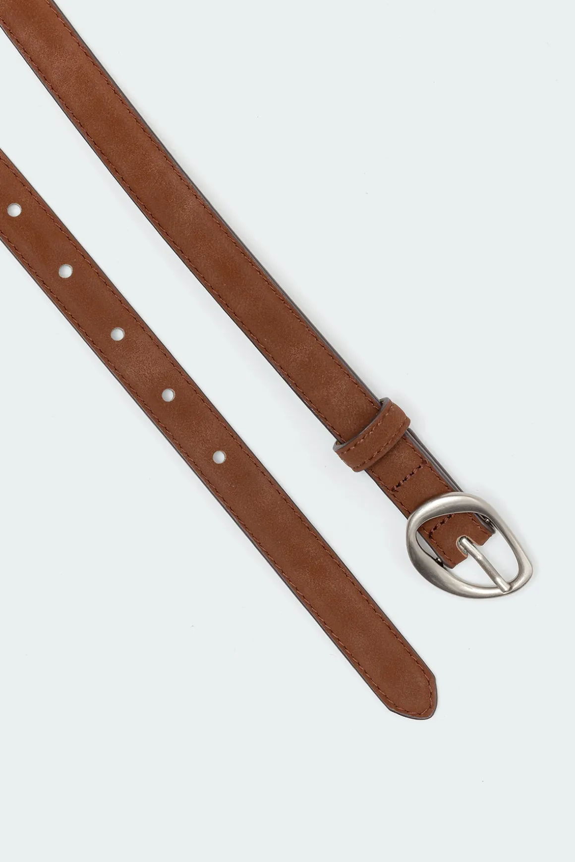 Faux Suede Slim Belt
