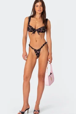 Floral Scrunch Cupped Bikini Top