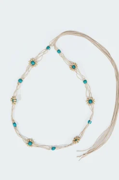 Flower Beaded Woven Belt