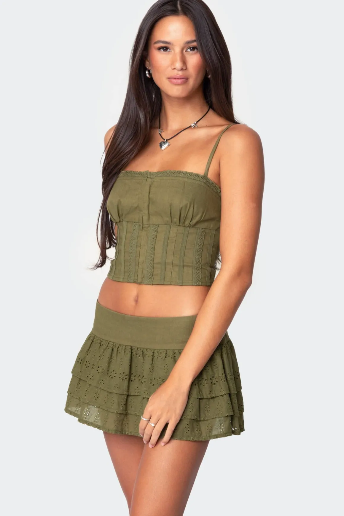 Fluer Linen Look Tank Top