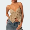 Flutter Frilled Tie Back Top