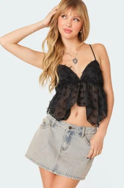 Flutter Frilled Tie Back Top