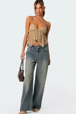 Flutter Frilled Tie Back Top