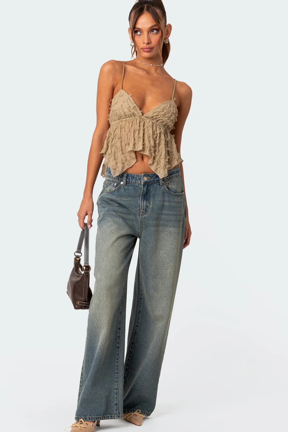 Flutter Frilled Tie Back Top