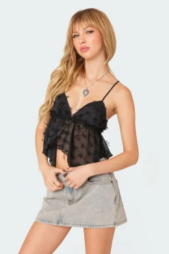 Flutter Frilled Tie Back Top