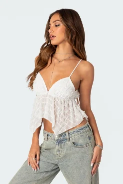 Flutter Frilled Tie Back Top