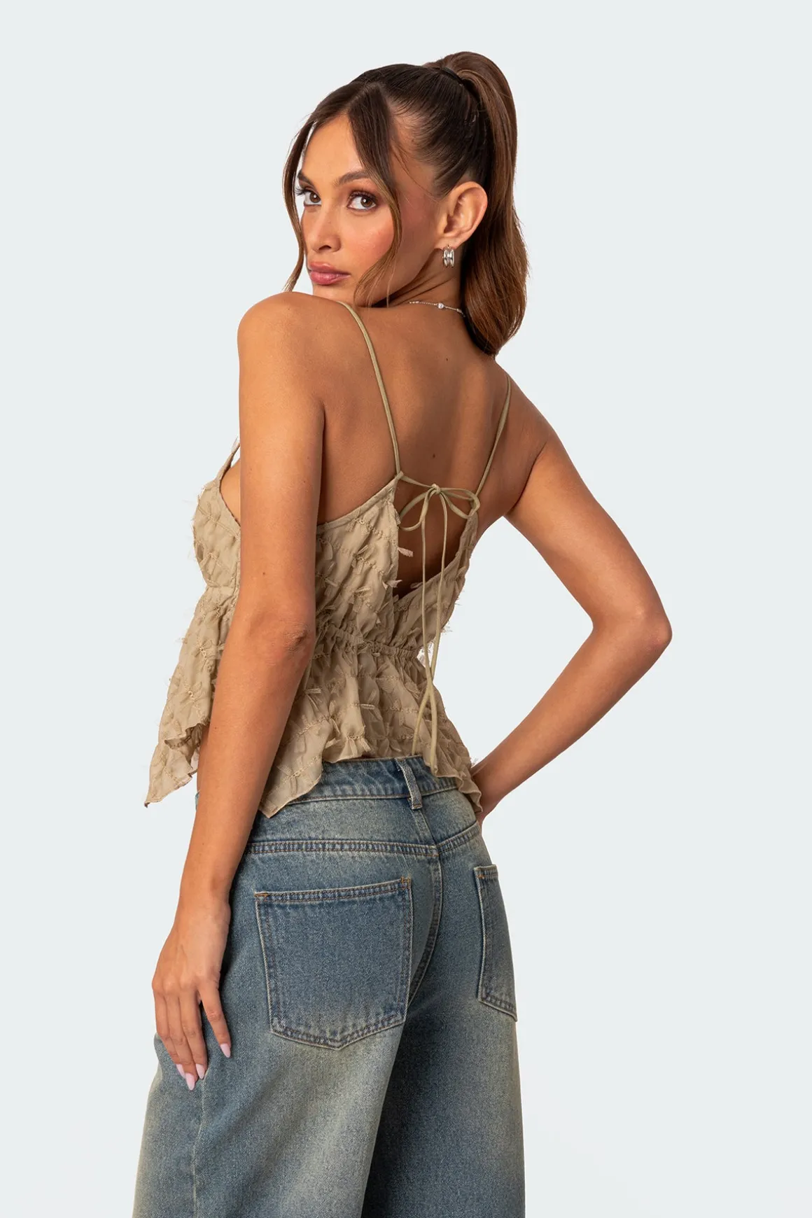 Flutter Frilled Tie Back Top