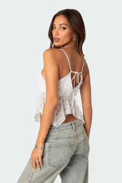 Flutter Frilled Tie Back Top
