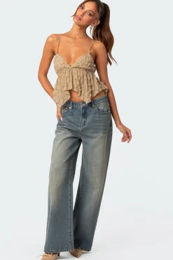 Flutter Frilled Tie Back Top