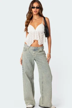 Flutter Frilled Tie Back Top