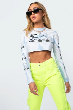 Fly Teddy Tie-Dye Crop Top
