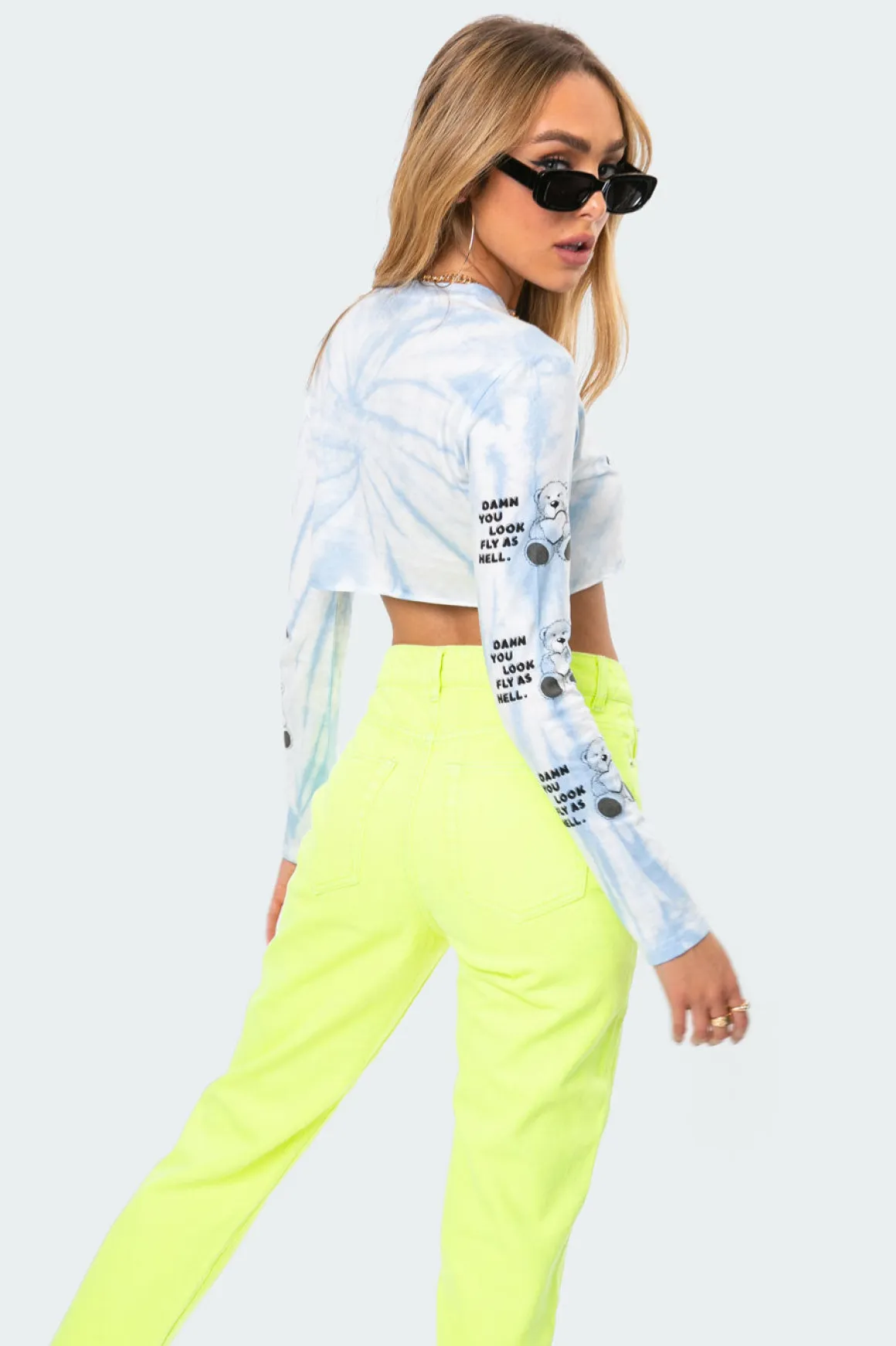 Fly Teddy Tie-Dye Crop Top