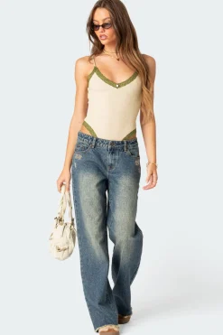 Forest Lacey Ribbed Bodysuit