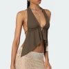 Freda Open Back Chiffon Top
