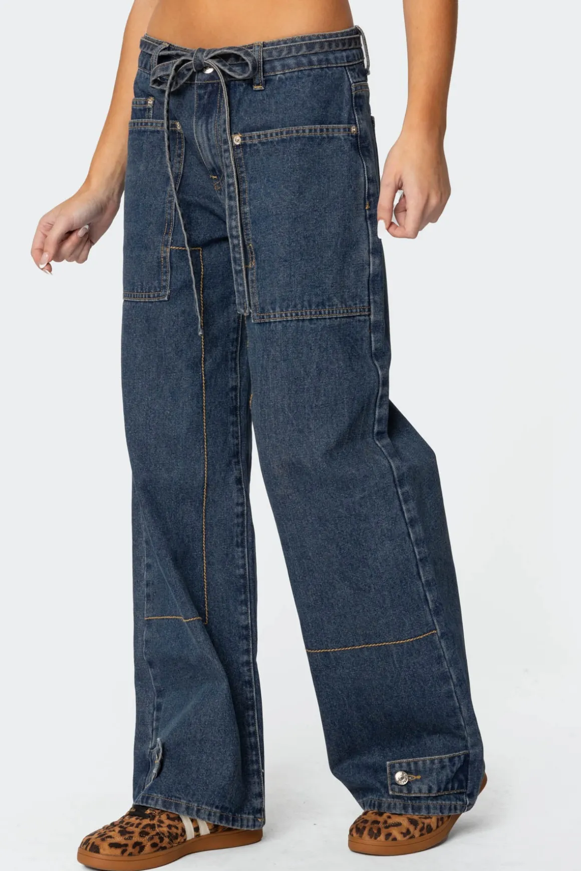 Funky Stitch Low Rise Jeans