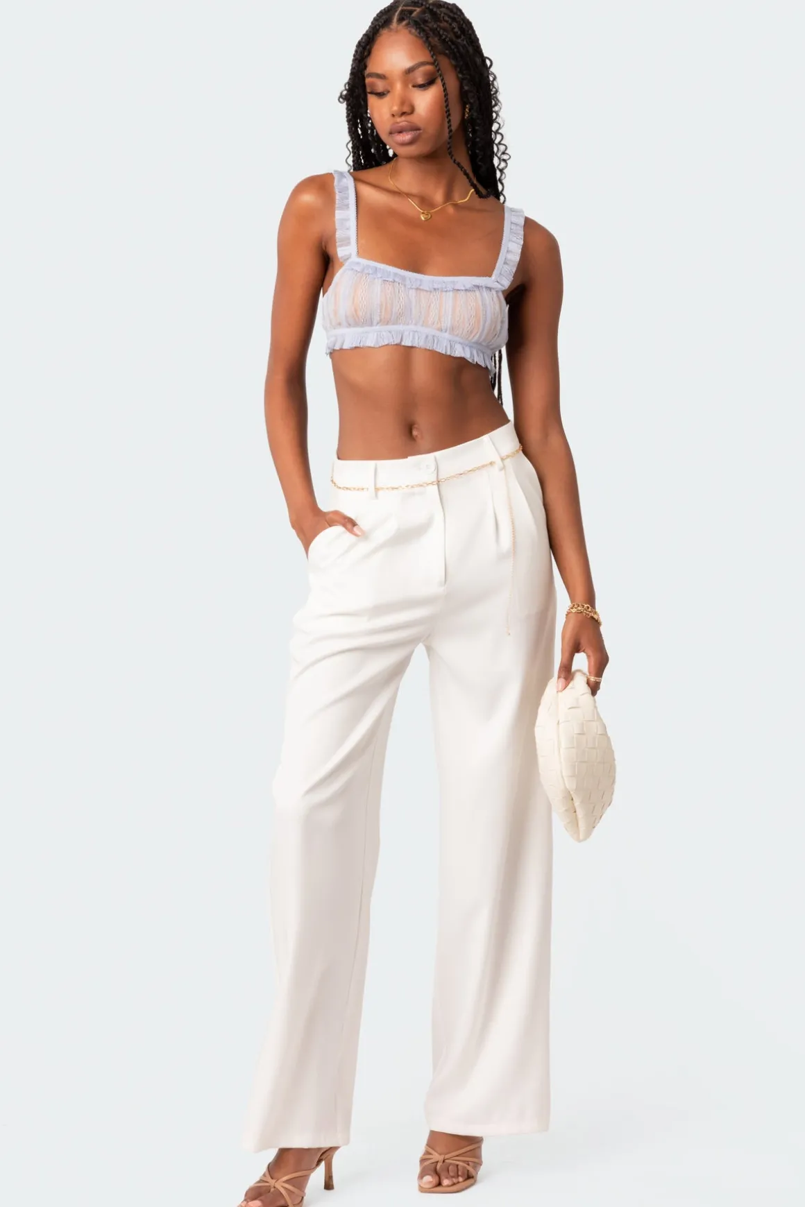 Gabi Ruffle Sheer Lace Bralette