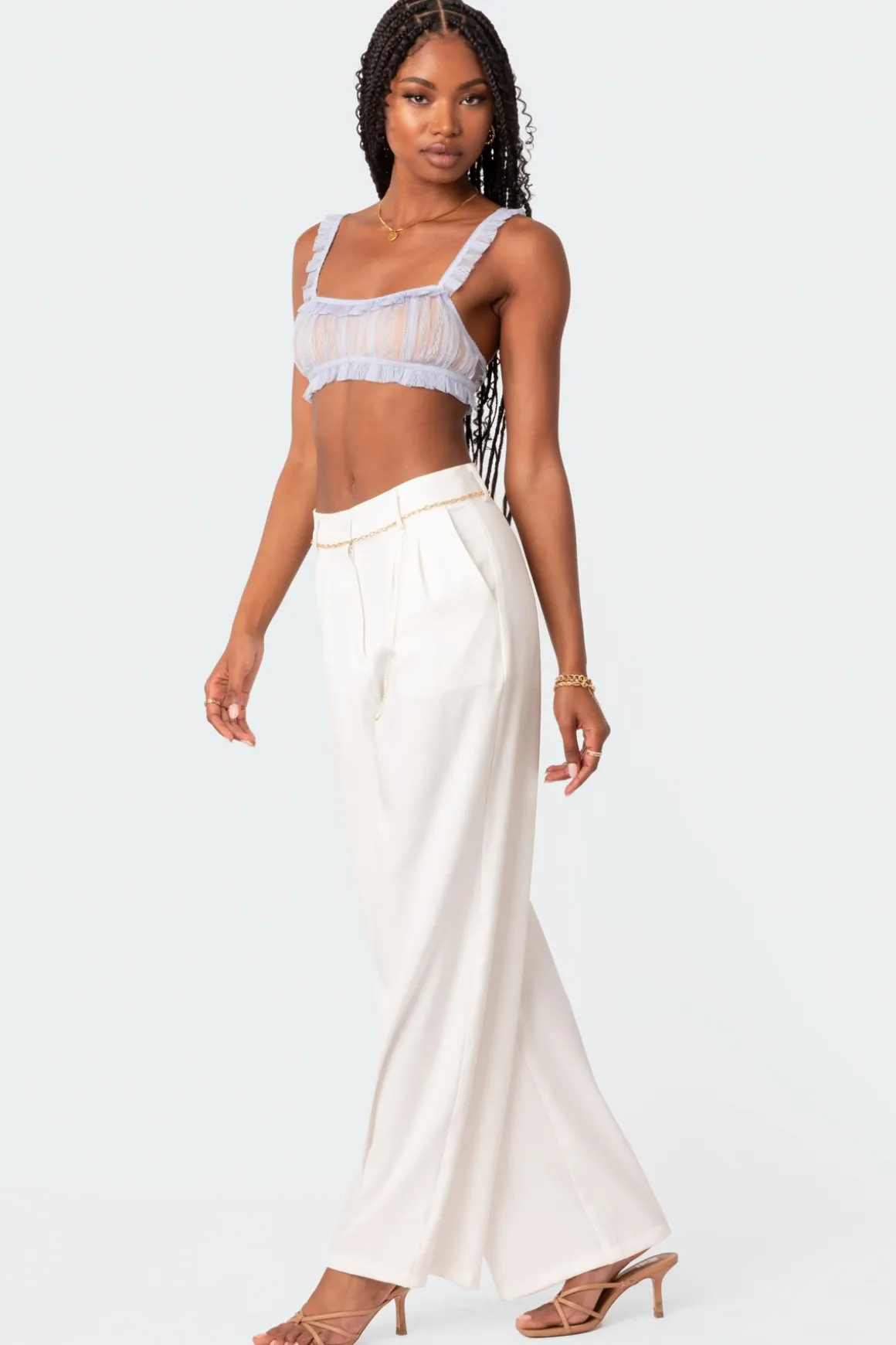Gabi Ruffle Sheer Lace Bralette
