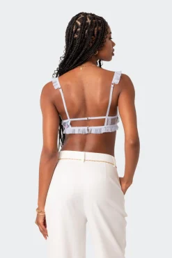 Gabi Ruffle Sheer Lace Bralette