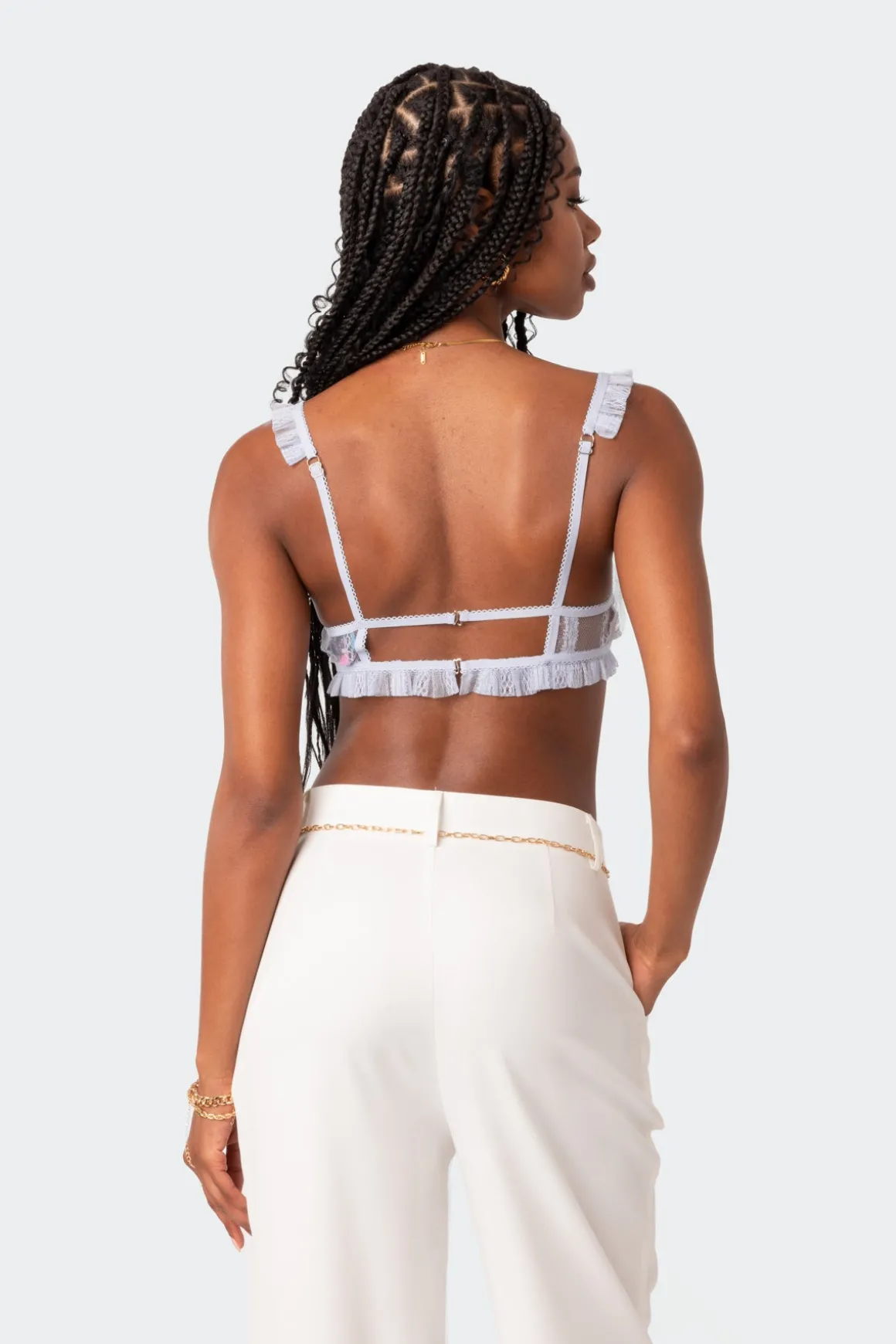 Gabi Ruffle Sheer Lace Bralette