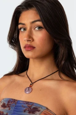 Genie Stone Pendant Cord Necklace