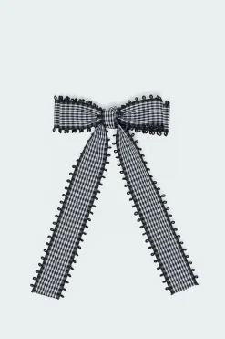 Gingham Bow Hair Clip