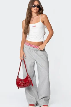 Gingham Boxer Detail Sweatpants