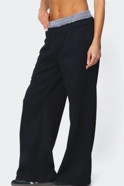 Gingham Boxer Detail Sweatpants