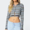 Giulia Stripey Ribbed Knit Top