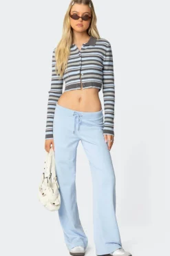 Giulia Stripey Ribbed Knit Top