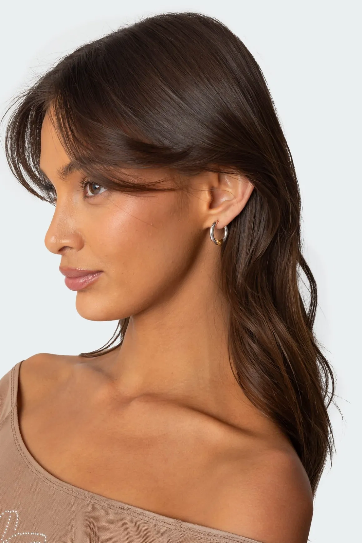 Golden Heart Hoop Earrings
