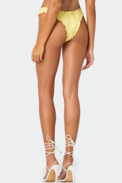 Golden Ruffle Edge Bikini Bottom