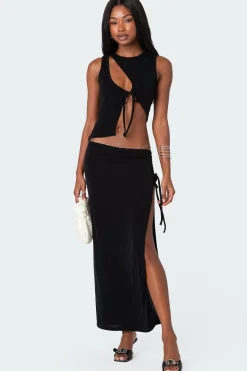 Goldie Asymmetric Cut Out Top