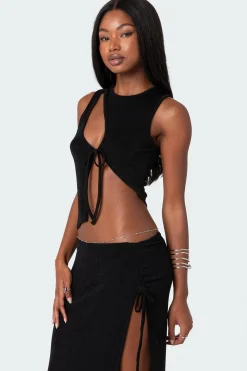 Goldie Asymmetric Cut Out Top