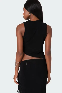 Goldie Asymmetric Cut Out Top