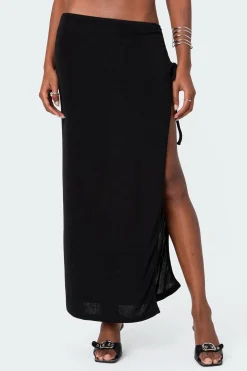 Goldie Slitted Drawstring Maxi Skirt
