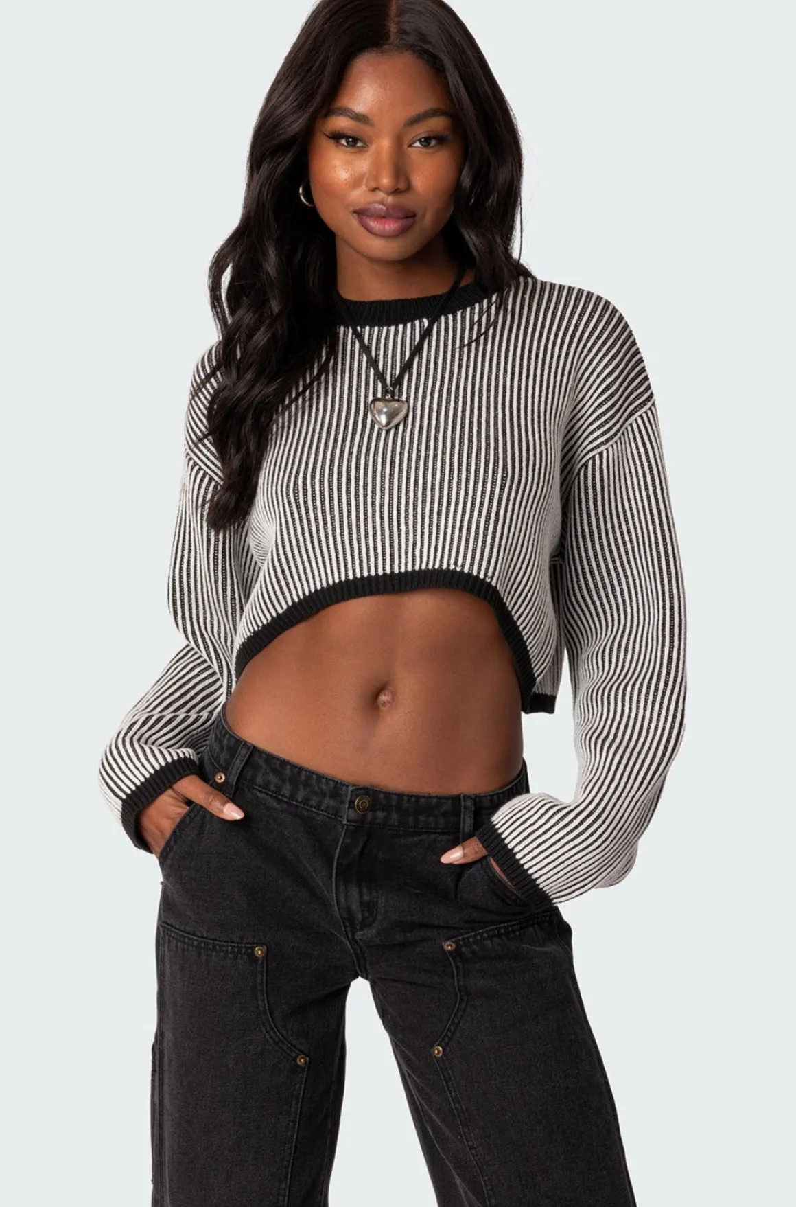 Gwenyth Textured Cropped Sweater