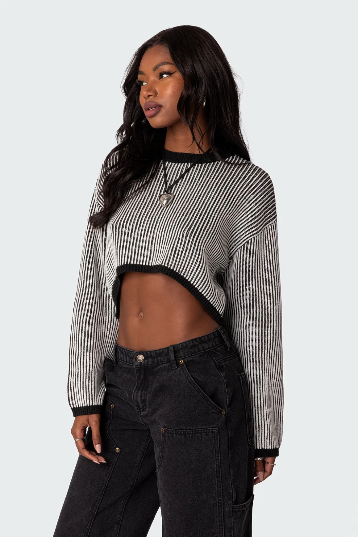 Gwenyth Textured Cropped Sweater