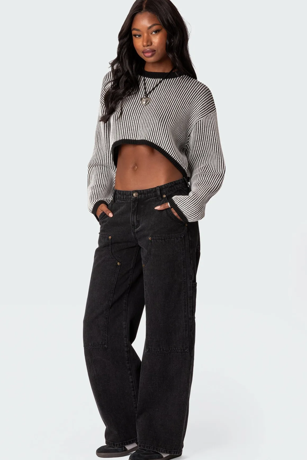Gwenyth Textured Cropped Sweater