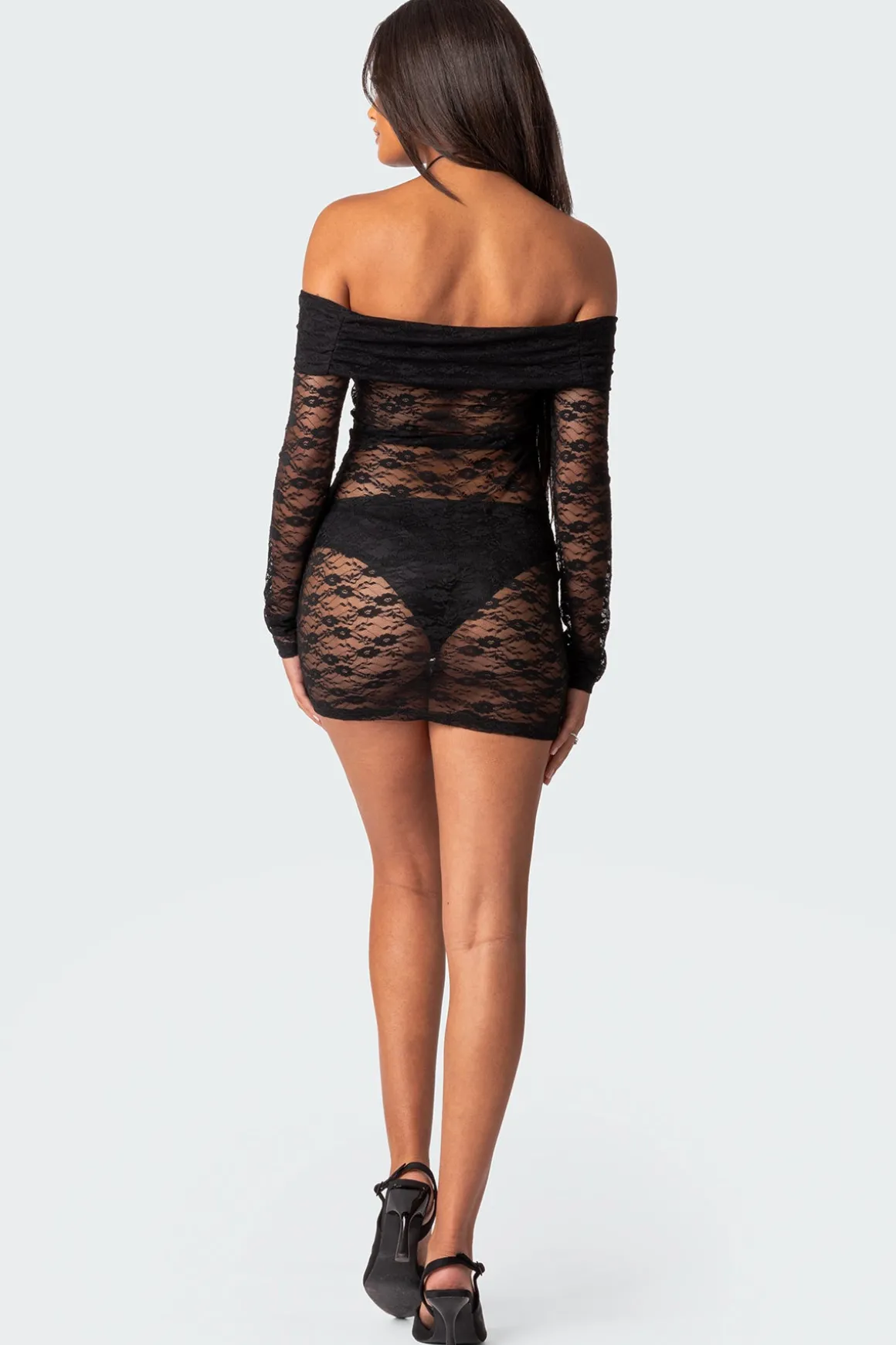 Halle Sheer Lace Mini Dress