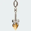 Heart & Bow Mixed Metal Keychain