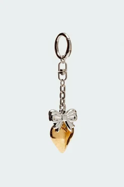 Heart & Bow Mixed Metal Keychain