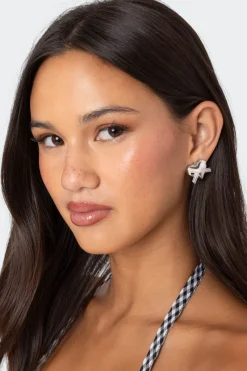 Heart & Bow Stud Earrings