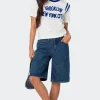 Jacqui Low Rise Denim Bermuda Shorts
