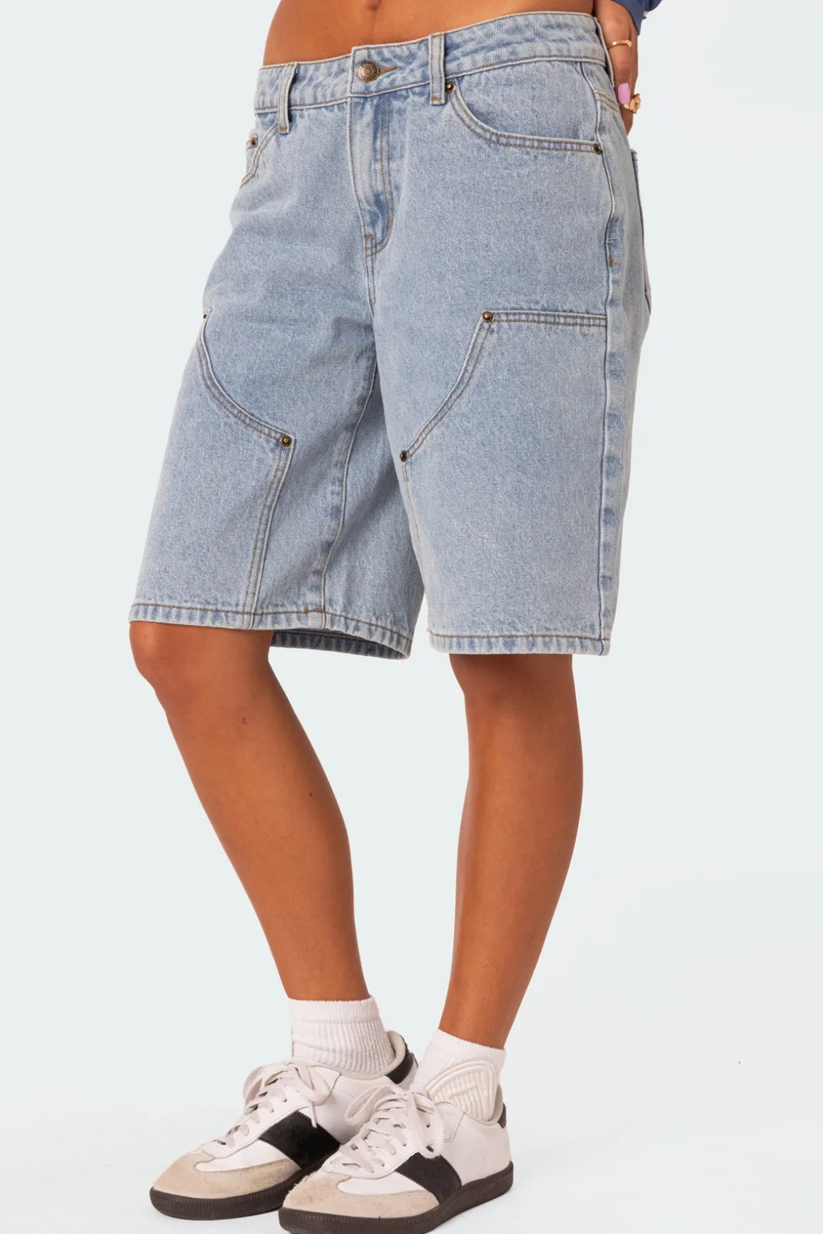Jacqui Low Rise Denim Bermuda Shorts