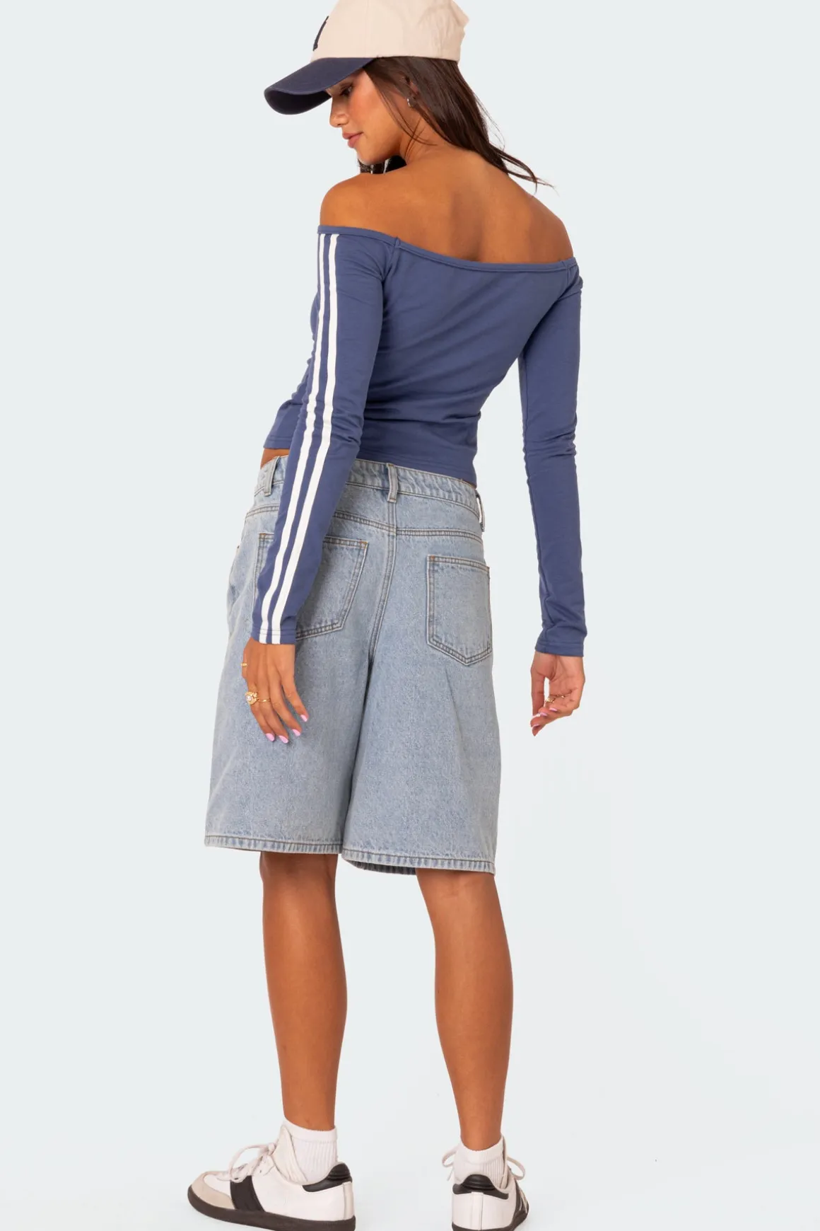 Jacqui Low Rise Denim Bermuda Shorts