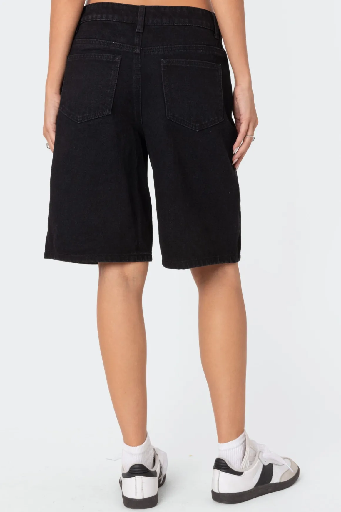 Jacqui Low Rise Denim Bermuda Shorts