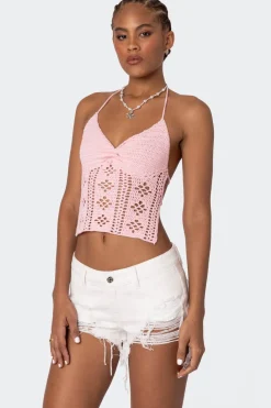 Jada Open Back Crochet Top
